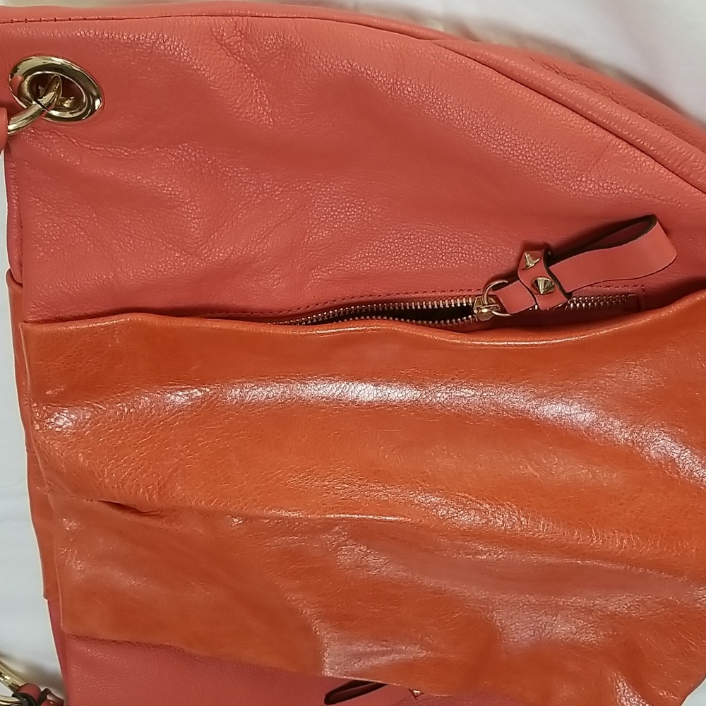 Orange Leather Shoulder Bag - Picture 2 of 10